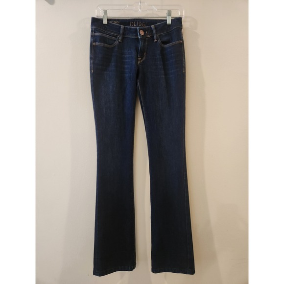 DL1961 Jeans CINDY Slim Boot Size 26 Dark Wash 4Way Stretch Denim Denim Pants - Picture 1 of 13